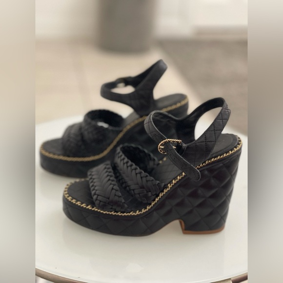 CHANEL PLATFORM SANDALS 38 Sz. - Picture 7 of 16